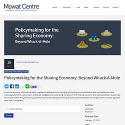 Policymaking for the Sharing Economy: Beyond Whack-A-Mole