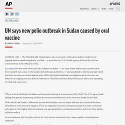 UN says new polio outbreak in Sudan caused by oral vaccine