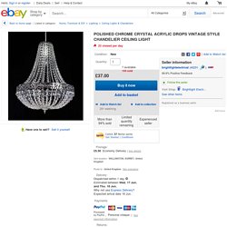 POLISHED CHROME CRYSTAL ACRYLIC DROPS VINTAGE STYLE CHANDELIER CEILING LIGHT
