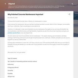 Why Polished Concrete Maintenance Important