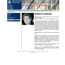 Prof. Dr. Roberto Camagni Full Professor of Urban EconomicsPolitecnico di Milano