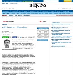 Political Islam in a Pakhtun village - Dr Husnul Amin
