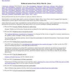 2012: March - June Political Notes
