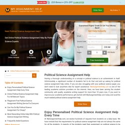 Political Science Assignment Help & Writing Service @Best Price