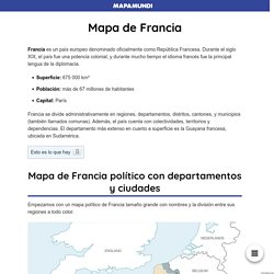 ⊛ Mapa de Francia ·□ Político & Físico ▷ Para Imprimir