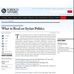 What to Read on Syrian Politics