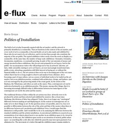 Politics of Installation