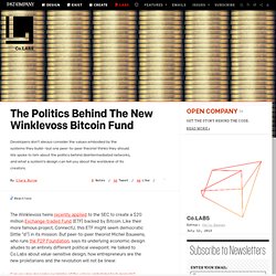 The Politics Behind The New Winklevoss Bitcoin Fund ⚙ Co