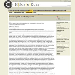 Historikertag 2008: Neue Politikgeschichte - H-Soz-u-Kult / Forum / Diskussionen