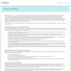 Politique de confidentialité Fitbit