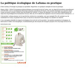 La politique écologique de Lafuma en pratique