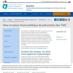 Mise en place d'une politique de prévention des TMS