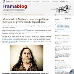 Mesures de R. Stallman pour une politique publique de promotion du logiciel libre