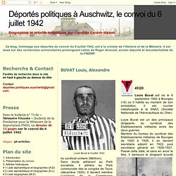 Déportés politiques à Auschwitz, le convoi du 6 juillet 1942: BUVAT Louis, Alexandre