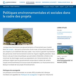 Politiques environnementales et sociales dans le cadre des projets