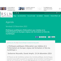 Politiques publiques d'éducation aux médias et à l’information en Europe: enjeux de formation à l’ère du numérique