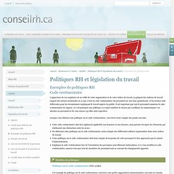 Politiques RH et législation du travail