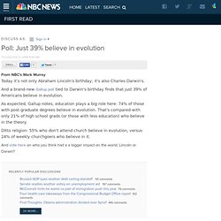 Poll: Just 39% believe in evolution
