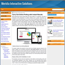 Carry Out Online Polling with Instant Results