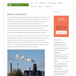 Pollution: Causes and Effects