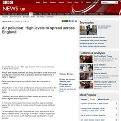 Air pollution: High levels 'to spread across England and Wales'