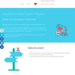 Plastic Pollution Solutions [People, Tech, Organizations, Gov.]