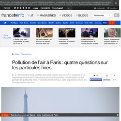 Pollution de l'air à Paris : quatre questions sur les particules fines