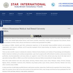 Poltava Ukranianian Medical And Dental University UMSA - Star International Study Abroad / Consultants / Travels