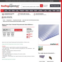 Marlon 6mm Clear Twinwall Polycarbonate Sheet 6000mm x 1050mm from Roofing Superstore®