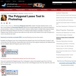 The Polygonal Lasso Tool - Photoshop Selections