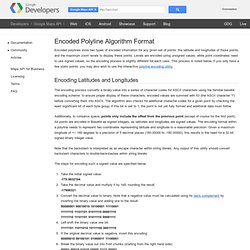 Encoded Polyline Algorithm Format - Google Maps API