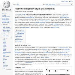 Restriction fragment length polymorphism