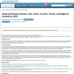 Polyoxymethylene Market, Size, Share, Growth, Trends, and Regional Outlook by 2023