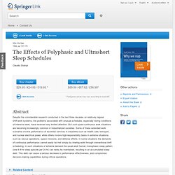 The Effects of Polyphasic and Ultrashort Sleep Schedules