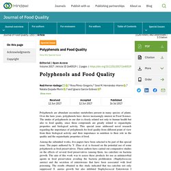 JOURNAL OF FOOD QUALITY - 2017 - Polyphenols and Food Quality