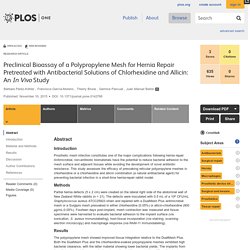 Preclinical Bioassay of a Polypropylene Mesh for Hernia Repair Pretreated with Antibacterial Solutions of Chlorhexidine and Allicin: An In Vivo Study