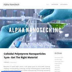 Colloidal Polystyrene Nanoparticles 1μm– Get The Right Material