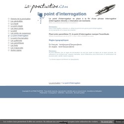 LA PONCTUATION - Le point d'interrogation