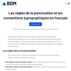 Les règles de la ponctuation et les conventions typographiques en français