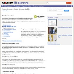 Pongo Resume - Pongo Resume Builder