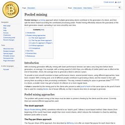 Pooled mining