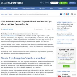 New Scheme: Spread Popcorn Time Ransomware, get chance of free Decryption Key