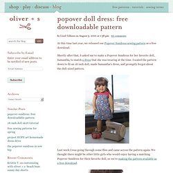 popover doll dress: free downloadable pattern