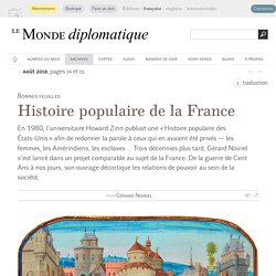 Histoire populaire de la France, par Gérard Noiriel (Le Monde diplomatique, août 2018)