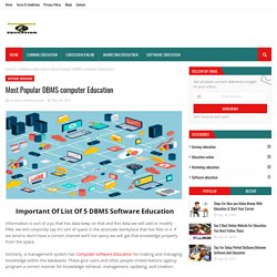 Most Popular DBMS computer Education