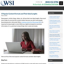 5 Popular Content Formats and Their Ideal Lengths