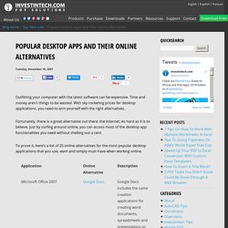 Popular Desktop Apps And Their Online Alternatives - blog index