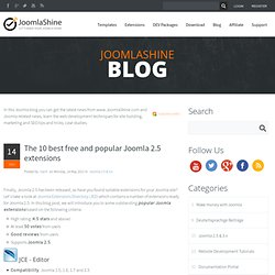 The 10 best free and popular Joomla 2.5 extensions - Blog