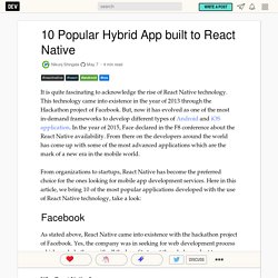 10 Popular Hybrid App built to React Native
