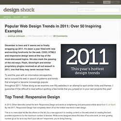 Popular Web Design Trends in 2011: Over 50 Inspiring Examples